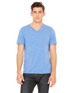 Bella+Canvas 3415C - Unisex Triblend Short-Sleeve V-Neck T-Shirt Blue Triblend