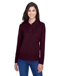 Ash City Core 365 78192 - Pinnacle Core 365™ Ladies' Performance Long Sleeve Pique Polos Borgoña