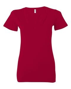 Bella B6035 - Sheer Rib Longer T-shirt for Women Rojo