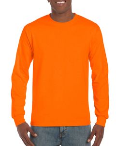Gildan G240 - Ultra Cotton® 6 oz. Long-Sleeve T-Shirt (2400) Seguridad de Orange