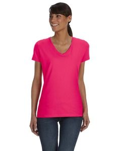 Fruit of the Loom L39VR - Ladies 5 oz., 100% Heavy Cotton HD® V-Neck T-Shirt