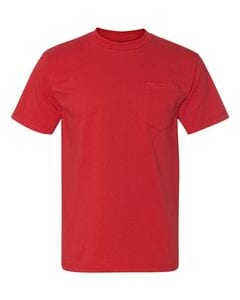 Bayside 3015 - Union-Made Short Sleeve T-Shirt with a Pocket Rojo