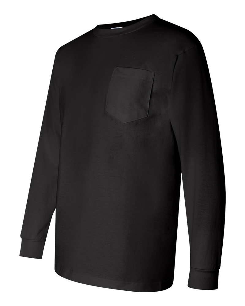 Bayside 3055 - Union-Made Long Sleeve T-Shirt with a Pocket