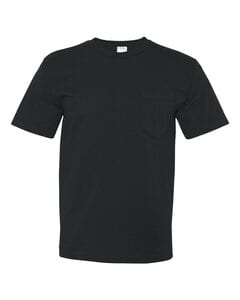 Bayside 5070 - USA-Made Short Sleeve T-Shirt With a Pocket Negro