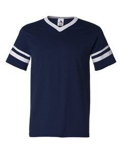 Augusta Sportswear 360 - Remera jersey con mangas con rayas Navy/ White