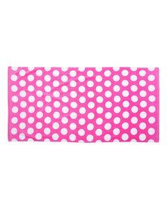 Carmel Towel Company C3060P - Polka Dot Velour Beach Towel Hot Pink