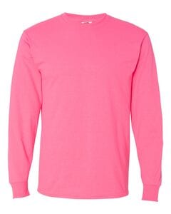 Fruit of the Loom 4930R - Heavy Cotton Long Sleeve T-Shirt Rosa Fluor