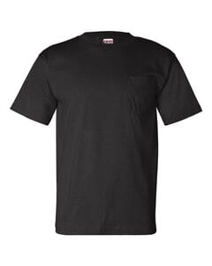 Bayside 7100 - USA-Made Short Sleeve T-Shirt with a Pocket Negro