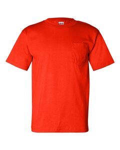 Bayside 7100 - USA-Made Short Sleeve T-Shirt with a Pocket Bright Orange