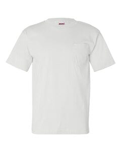 Bayside 7100 - USA-Made Short Sleeve T-Shirt with a Pocket Blanco
