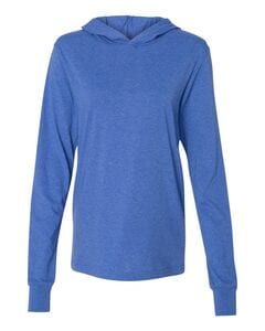 Bella+Canvas 3512 - Unisex Long Sleeve Jersey Hooded T-Shirt Heather True Royal