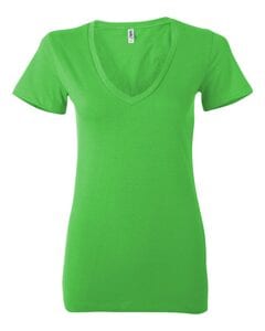 Bella+Canvas 6035 - Remera Jersey con escote en V profundo Verde Neón