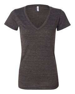 Bella+Canvas 8435 - Ladies' Triblend Deep V-Neck T-Shirt Charcoal-Black Triblend