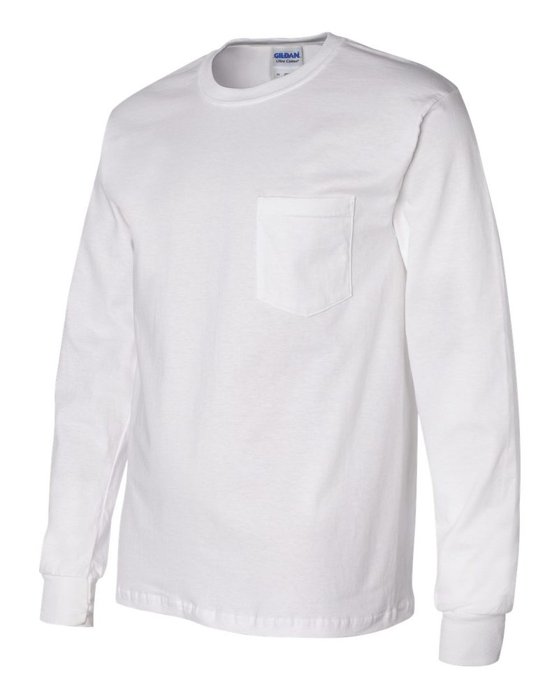 Gildan 2410 - Remera Ultra Cotton de manga larga con bolsillo