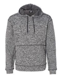 J. America 8613 - Cosmic Poly Hooded Pullover Sweatshirt Charcoal Fleck