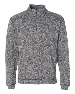 J. America 8614 - Cosmic Fleece 1/4 Zip Pullover Sweatshirt Charcoal Fleck