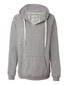 J. America 8836 - Ladies Sueded V-Neck Hooded Sweatshirt