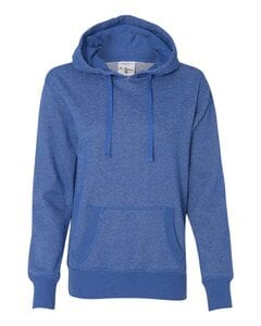 J. America 8860 - Ladies' Glitter French Terry Hooded Pullover Real Azul