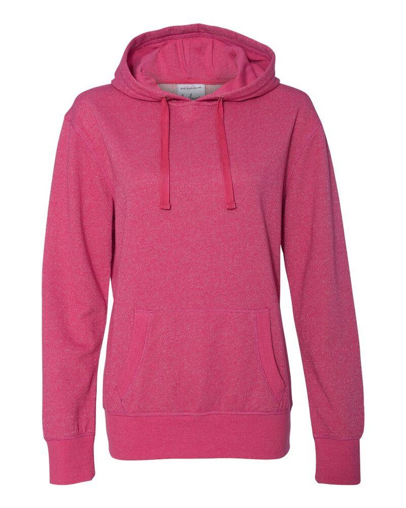 J. America 8860 - Ladies' Glitter French Terry Hooded Pullover