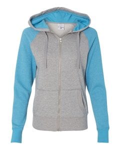 J. America 8868 - Ladies Glitter Hooded Full-Zip Sweatshirt