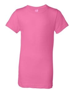 LAT 2616 - Girls' Fine Jersey Longer Length T-Shirt Frambuesa
