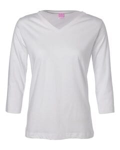 LAT 3577 - Ladies V-Neck T-Shirt with Three-Quarter Sleeves