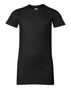 LAT 3616 - Junior Fit Fine Jersey Longer Length T-Shirt Negro