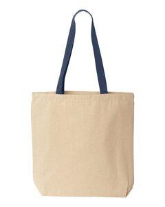 Liberty Bags 8868 - Bolsa de 11 onzas de color natural con manijas contrastantes Natural/ Navy