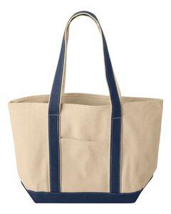 Liberty Bags 8871 - 16 Ounce Cotton Canvas Tote Natural/ Navy