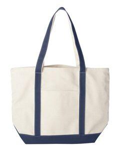 Liberty Bags 8872 - Bolso de lona de algodón de 16 onzas Natural/ Navy
