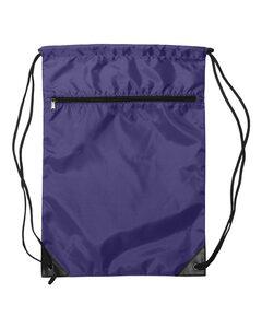 Liberty Bags 8888 - Denier Nylon Zippered Drawstring Backpack Púrpura