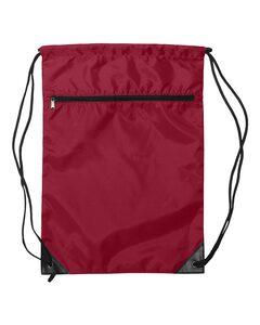 Liberty Bags 8888 - Denier Nylon Zippered Drawstring Backpack Rojo