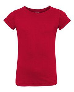 Rabbit Skins 3316 - Fine Jersey Toddler Girl's T-Shirt Rojo