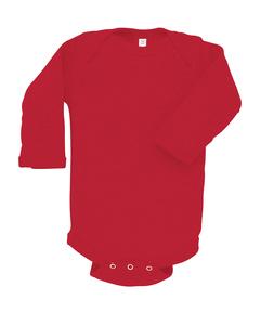 Rabbit Skins 4411 - Infant Long Sleeve Lap Shoulder Creeper Rojo