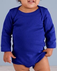 Rabbit Skins 4411 - Infant Long Sleeve Lap Shoulder Creeper Real Azul
