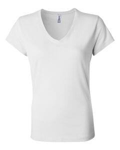 Bella+Canvas 6005 - Ladies' Short Sleeve V-Neck Jersey T-Shirt Blanco
