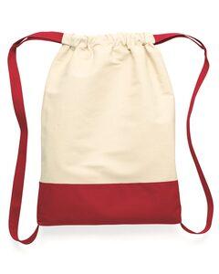 Liberty Bags 8876 - Bolsa de lona de algodón con cordón y parte inferior con contraste de color Natural/ Royal