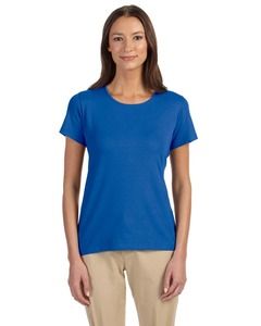 Devon & Jones DP182W - Perfect Fit Ladies Shell T-Shirt Francés Azul