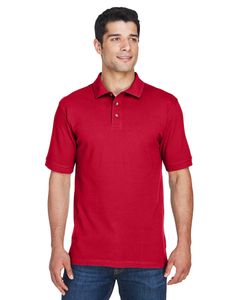 Harriton M200 - Men's 6 oz. Ringspun Cotton Piqué Short-Sleeve Polo Rojo