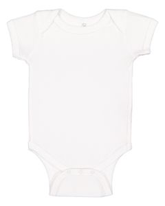 Rabbit Skins 4400 - Infant 5 oz. Baby Rib Lap Shoulder Bodysuit Blanco