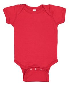 Rabbit Skins 4400 - Infant 5 oz. Baby Rib Lap Shoulder Bodysuit Rojo