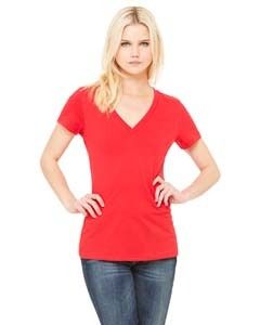 Bella+Canvas B6035 - Ladies Jersey Short-Sleeve Deep V-Neck T-Shirt Rojo