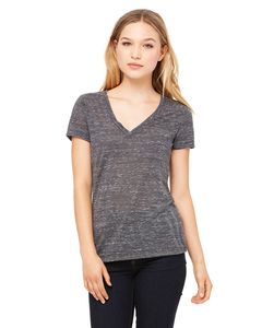 Bella+Canvas B6035 - Ladies Jersey Short-Sleeve Deep V-Neck T-Shirt Charcoal Marble