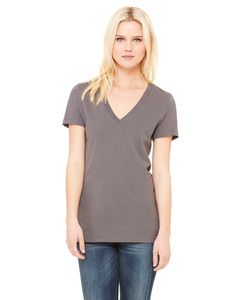 Bella+Canvas B6035 - Ladies Jersey Short-Sleeve Deep V-Neck T-Shirt