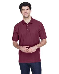 Devon & Jones D100 - Men's Pima Piqué Short-Sleeve Polo Borgoña