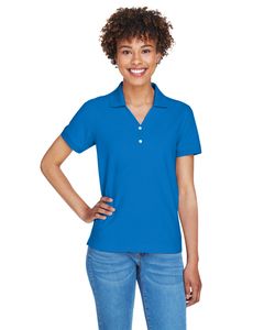 Devon & Jones D100W - Ladies Pima Piqué Short-Sleeve Y-Collar Polo True Royal