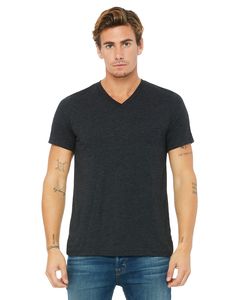 Bella+Canvas 3415C - Unisex Triblend Short-Sleeve V-Neck T-Shirt Charcoal Black Triblend