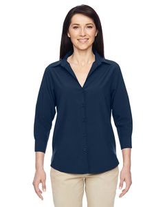 Harriton M610W - Ladies Paradise Three-Quarter Sleeve Performance Shirt Marina