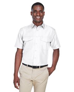Harriton M580 - Men's Key West Short-Sleeve Performance Staff Shirt Blanco