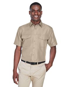 Harriton M580 - Men's Key West Short-Sleeve Performance Staff Shirt Caqui